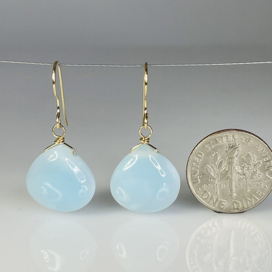 Larimar Teardrop Earrings 14x4mm