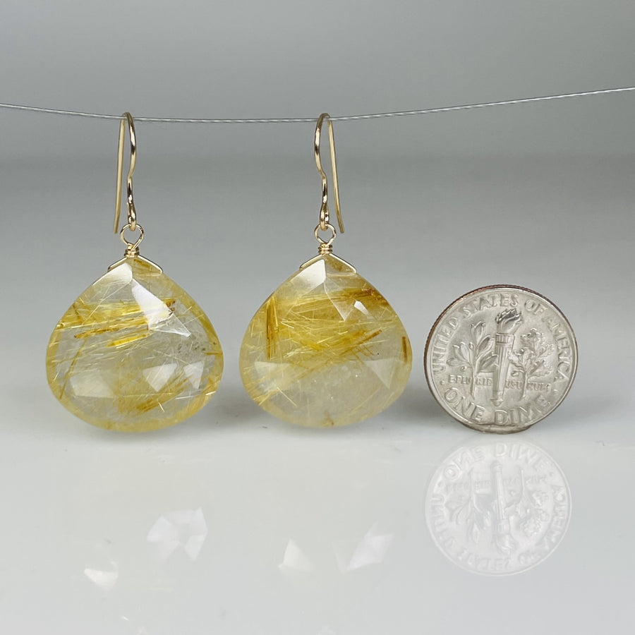 Teardrop Shaped Golden Rutilated Quartz 20x20mm