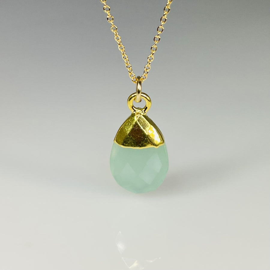 Chalcedony Drop Necklace 10x14mm