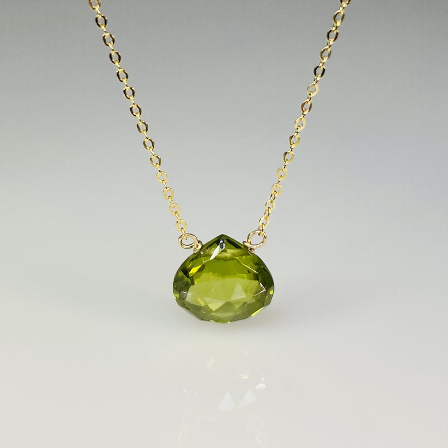 Peridot Drop Necklace 10mm