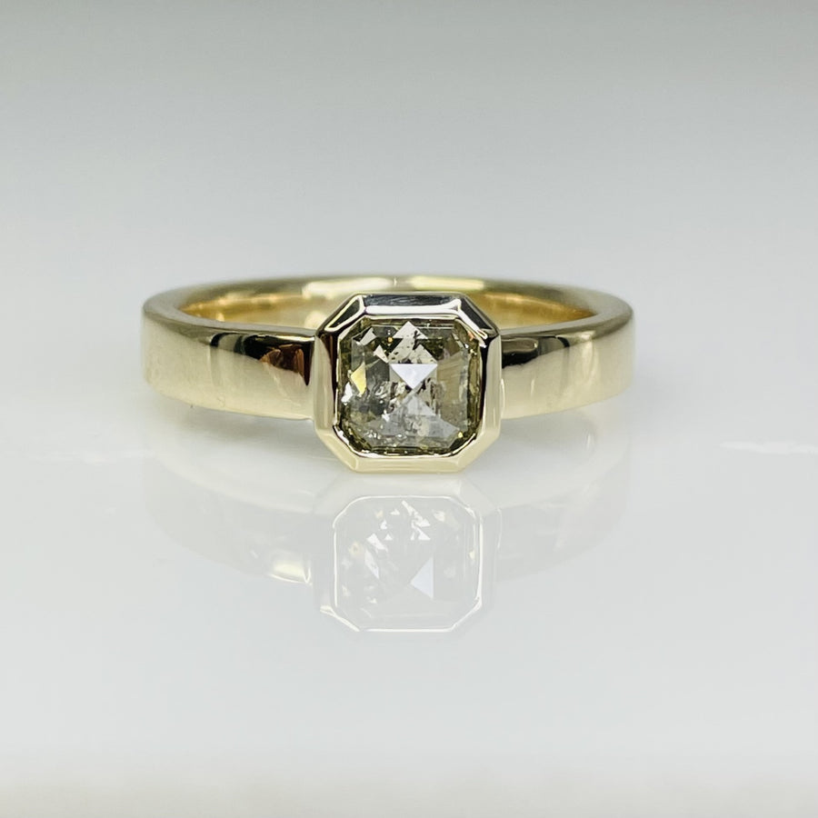 14K Yellow Gold Champagne Diamond Ring 0.86ct