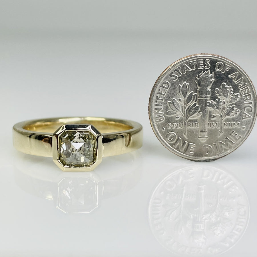 14K Yellow Gold Champagne Diamond Ring 0.86ct