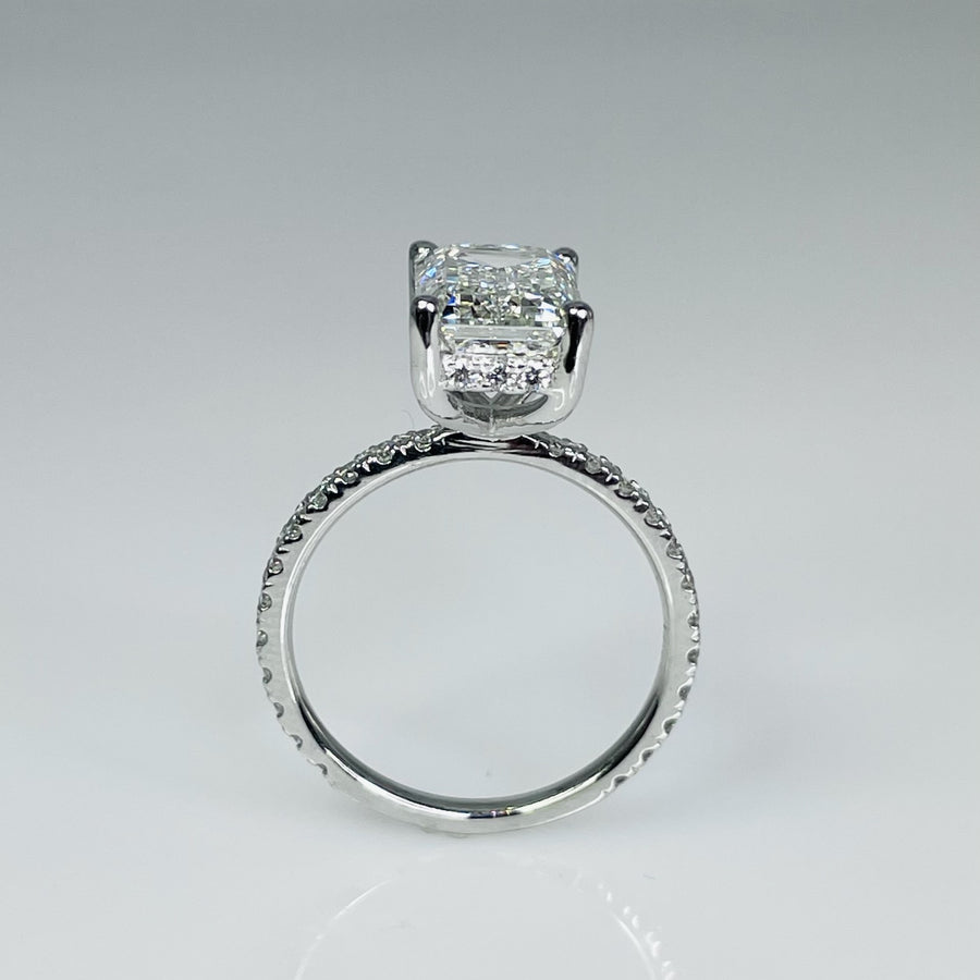 14K White Gold Emerald Lab Diamond Ring 3.27ct/0.46ct G/VS1