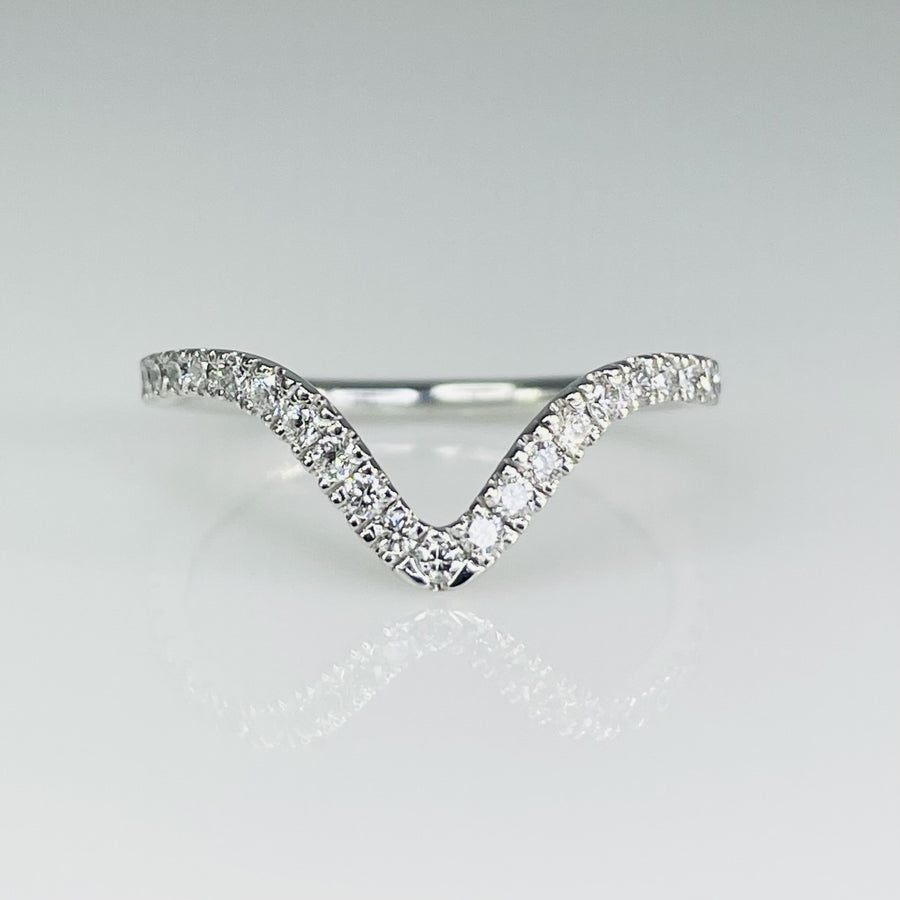 14K White Gold Diamond Tiara Band 0.34ct
