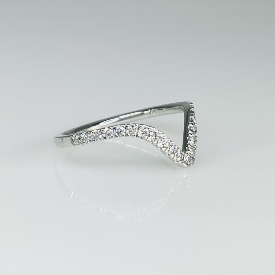 14K White Gold Diamond Tiara Band 0.34ct