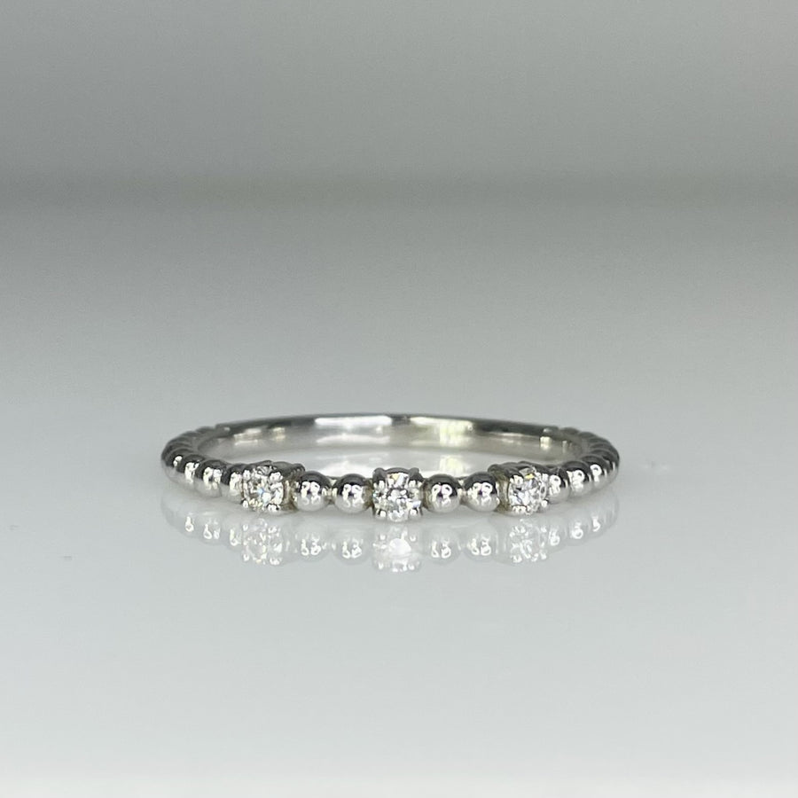 14K White Gold Diamond Band 0.10ct