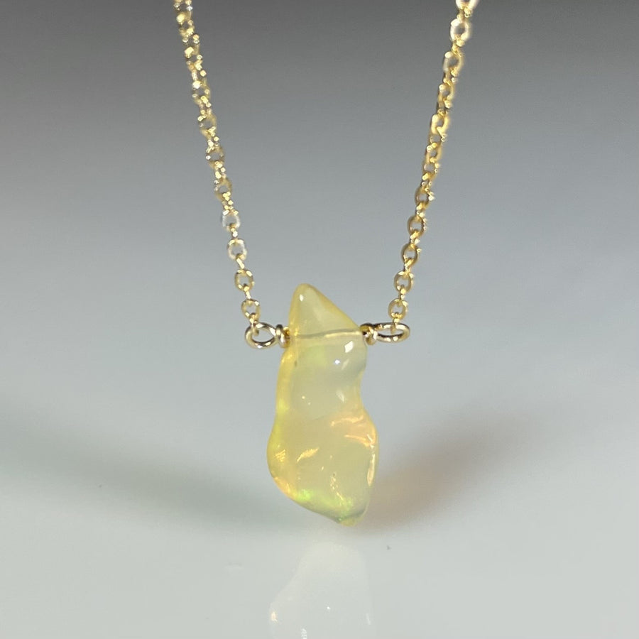 Freeform Ethiopian Opal Drop Necklace