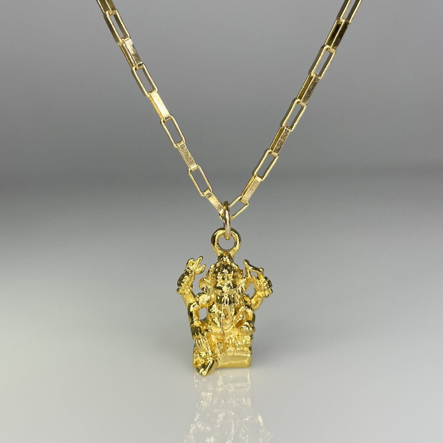 Gold Filled Ganesha Necklace 8x18mm