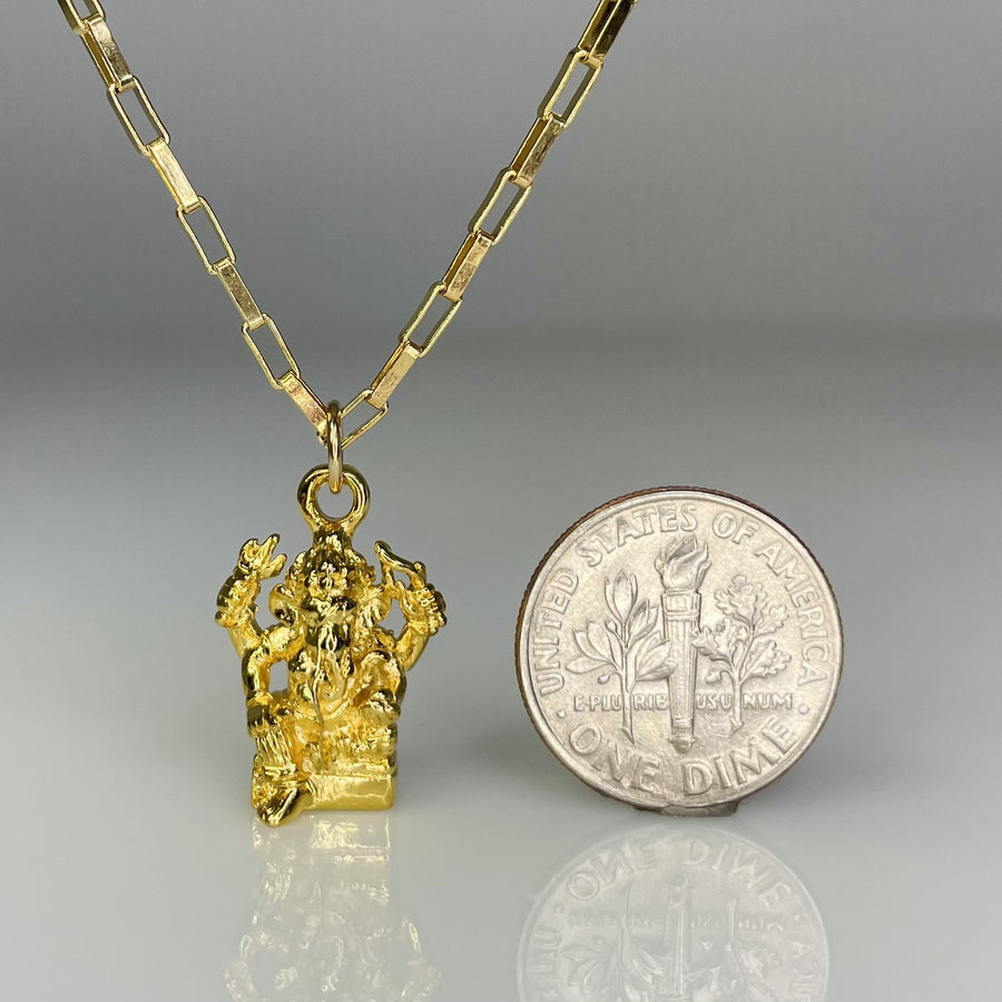 Gold Filled Ganesha Necklace 8x18mm