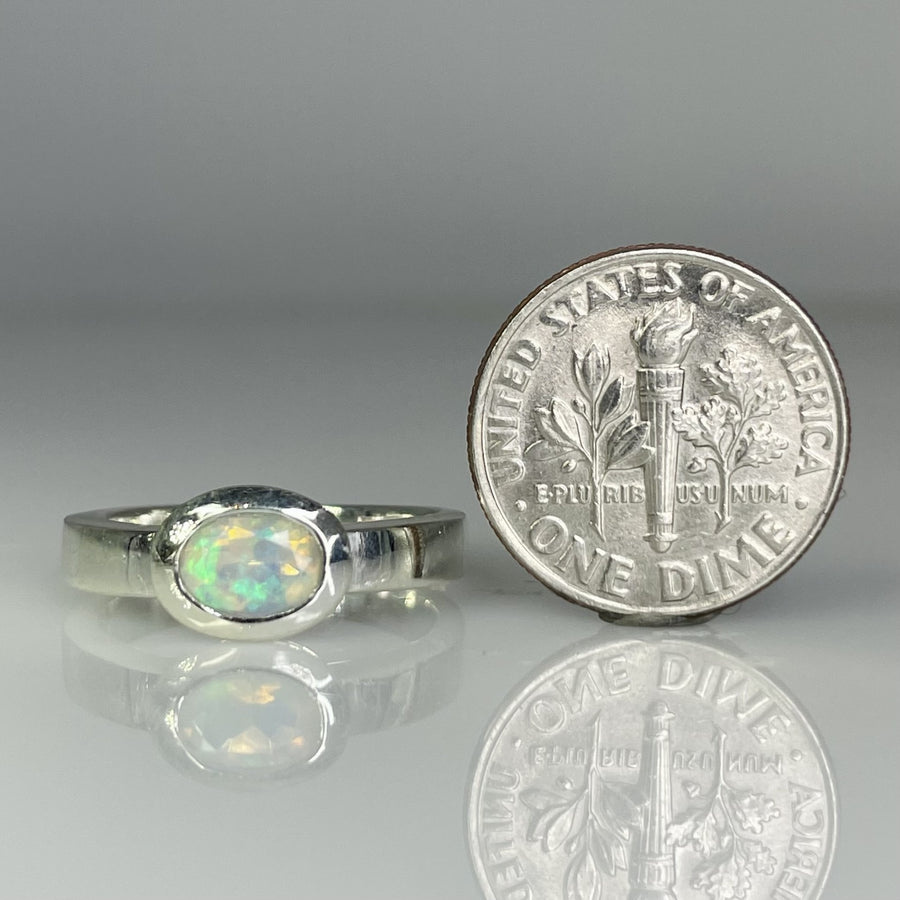 Sterling Silver Ethiopian Opal Ring