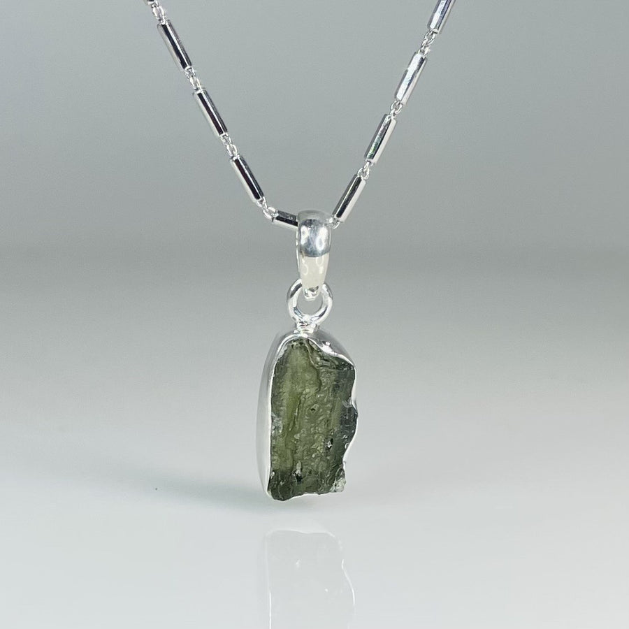 Moldavite Bezel Necklace 16mm