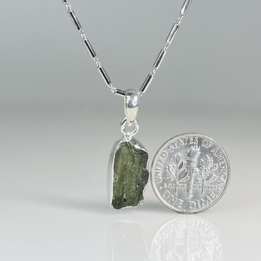 Moldavite Bezel Necklace 16mm