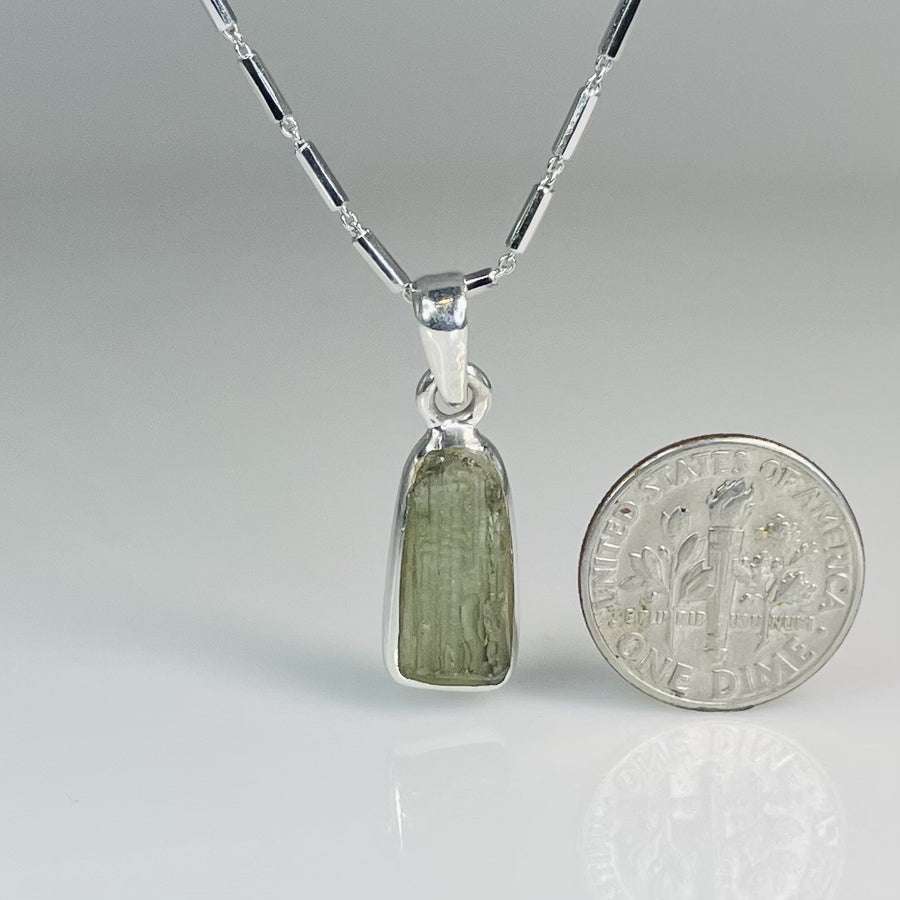 Moldavite Bezel Necklace 15mm