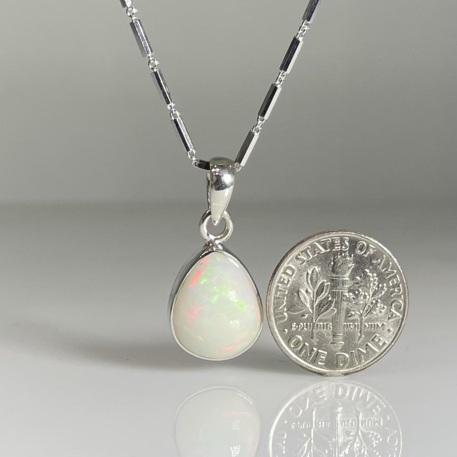Ethiopian Opal Bezel Necklace 15mm