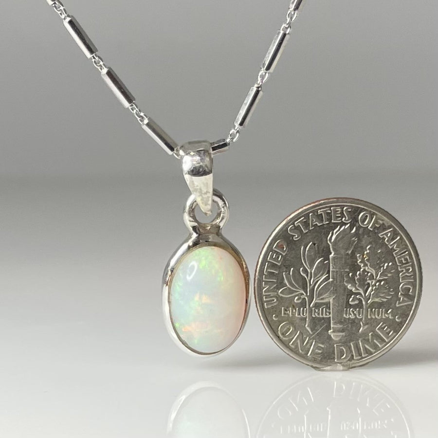 Ethiopian Opal Bezel Necklace 13mm