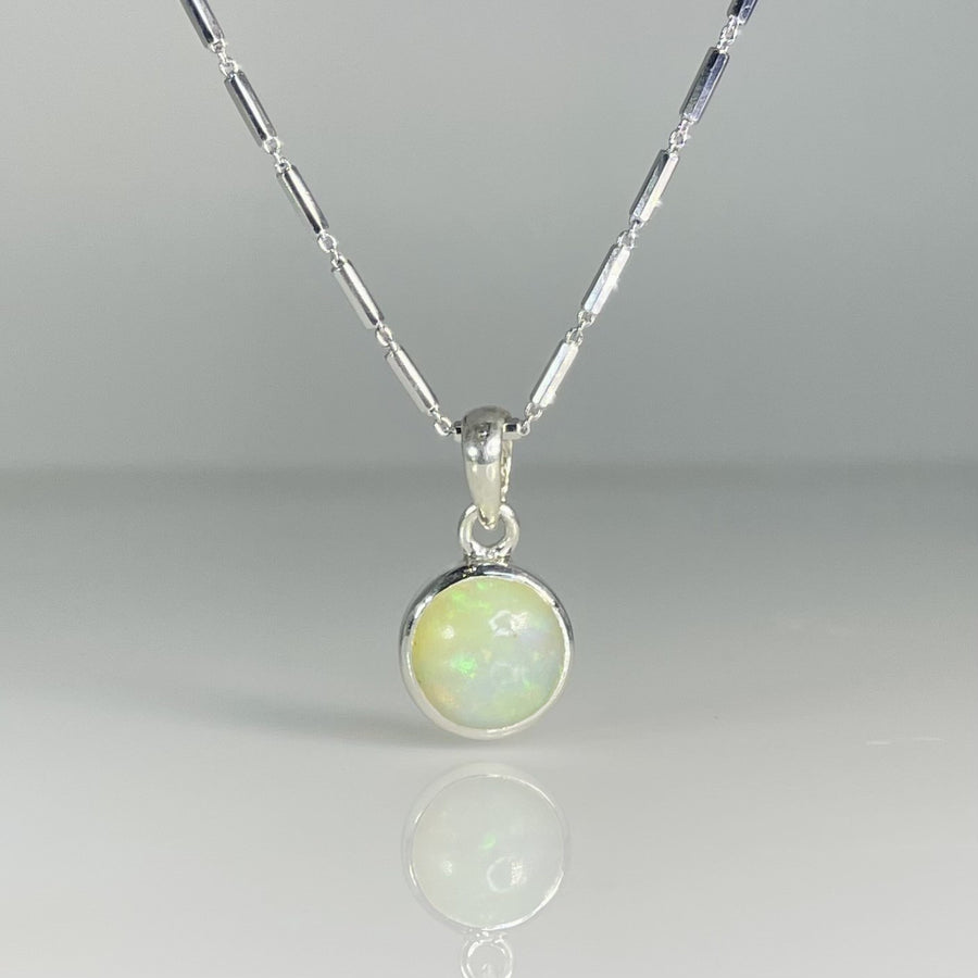 Ethiopian Opal Bezel Necklace 11mm