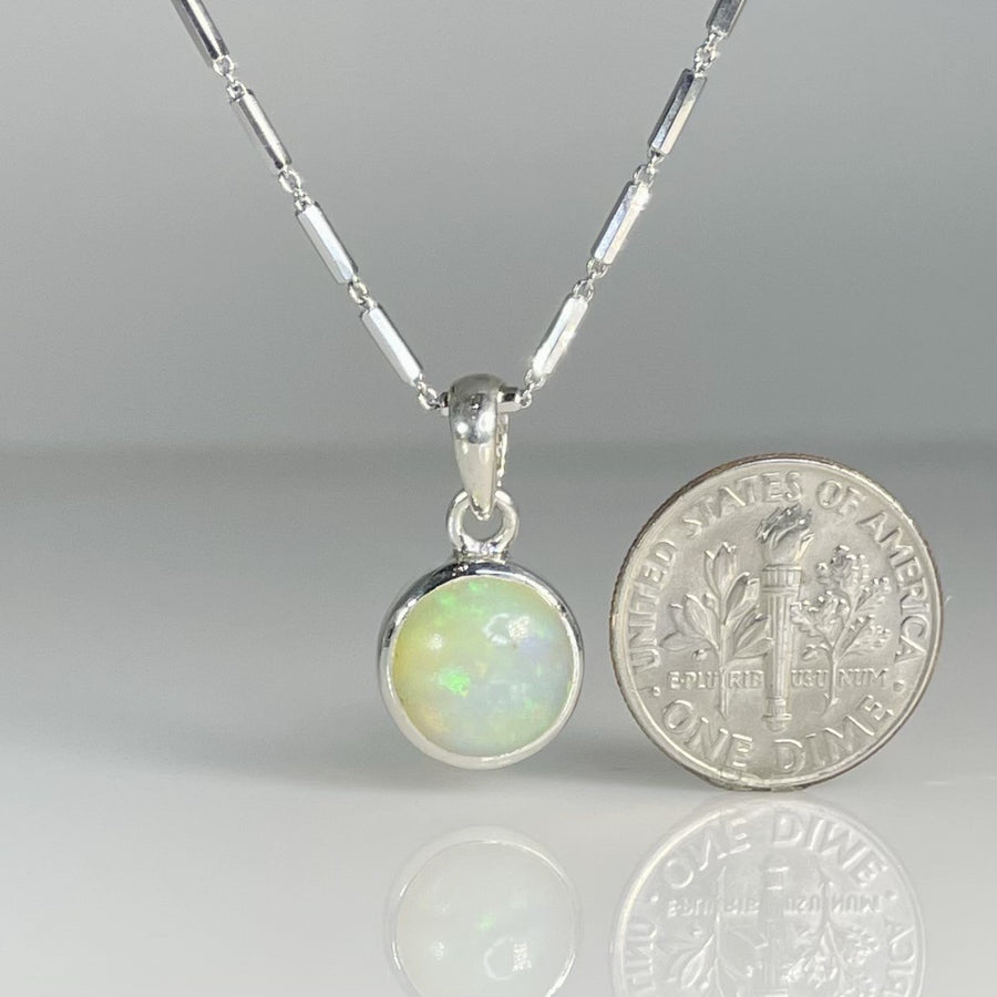 Ethiopian Opal Bezel Necklace 11mm