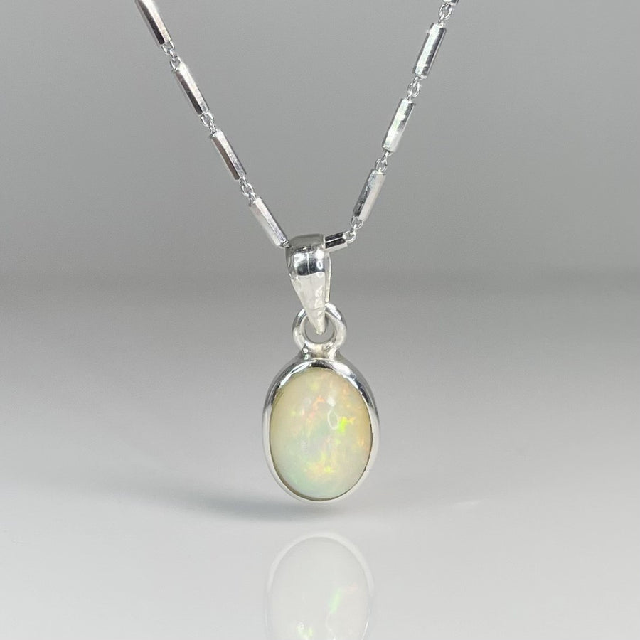 Ethiopian Opal Bezel Necklace 14mm