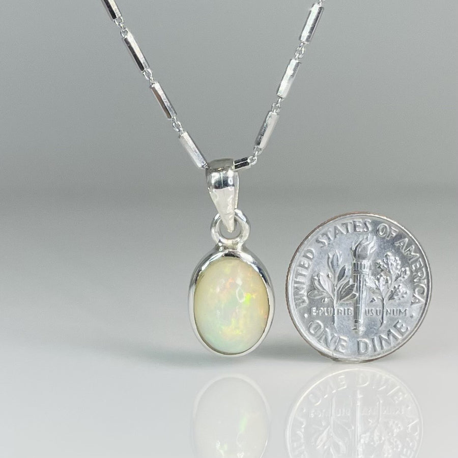 Ethiopian Opal Bezel Necklace 14mm