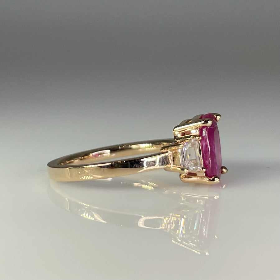 14K Rose Gold Ruby and Diamond Ring 2.39/0.34ct