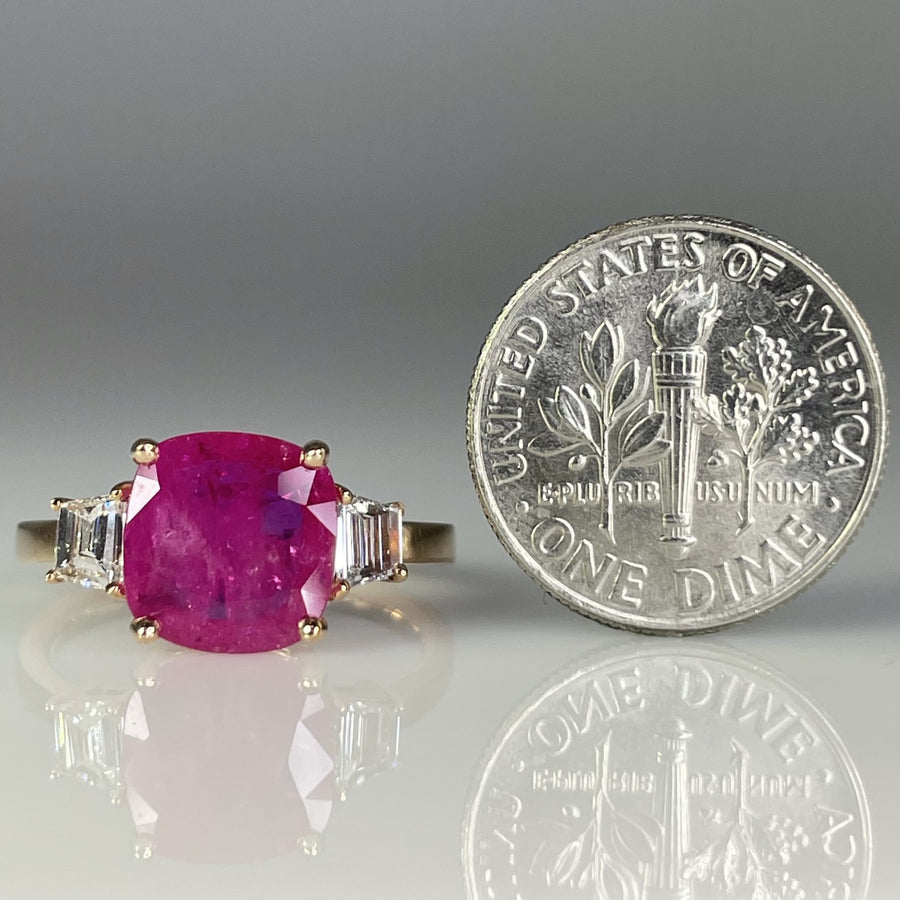 14K Rose Gold Ruby and Diamond Ring 2.39/0.34ct