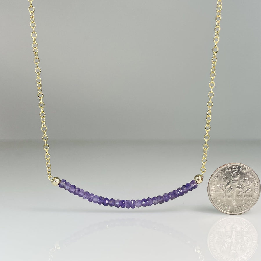 Amethyst 2" Bar Necklace