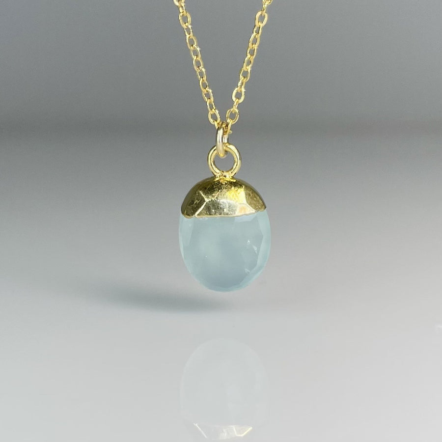 Chalcedony Drop Necklace 9x10mm