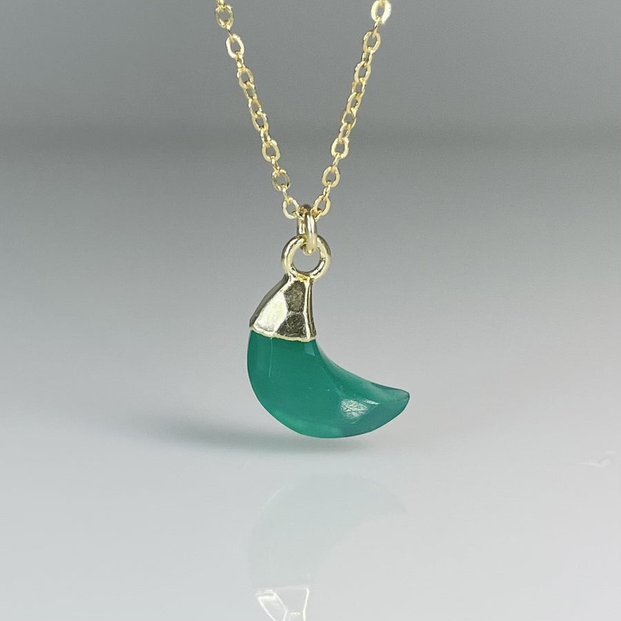 Green Onyx Moon Necklace
