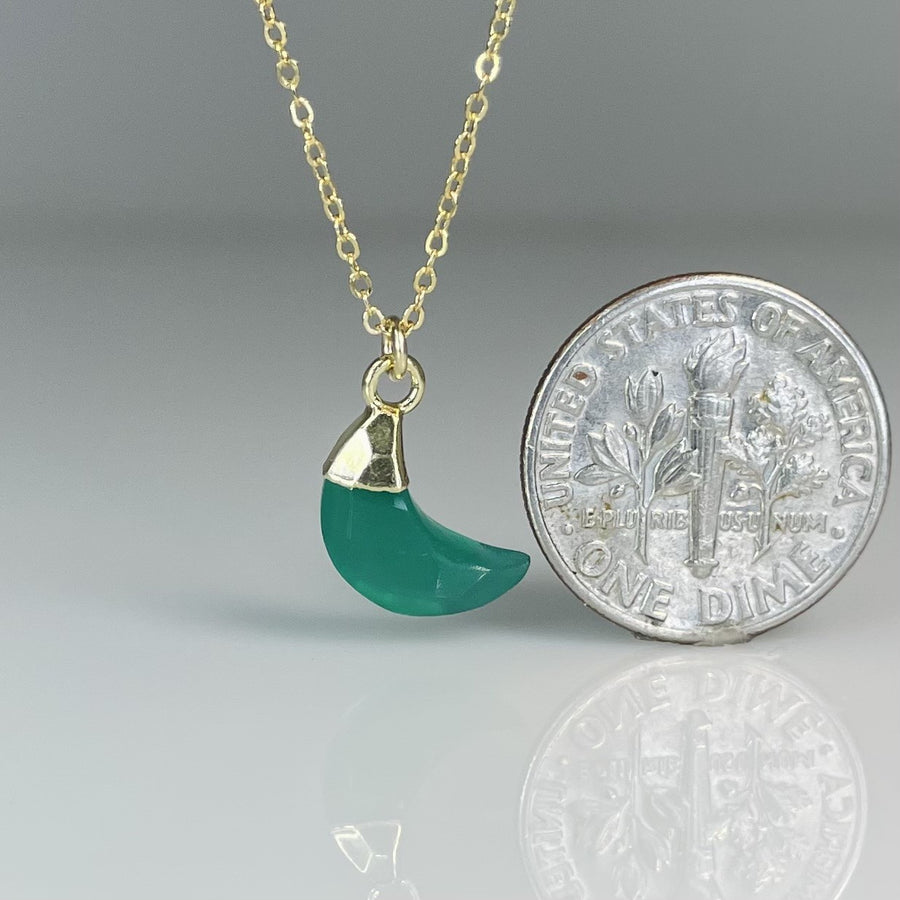 Green Onyx Moon Necklace