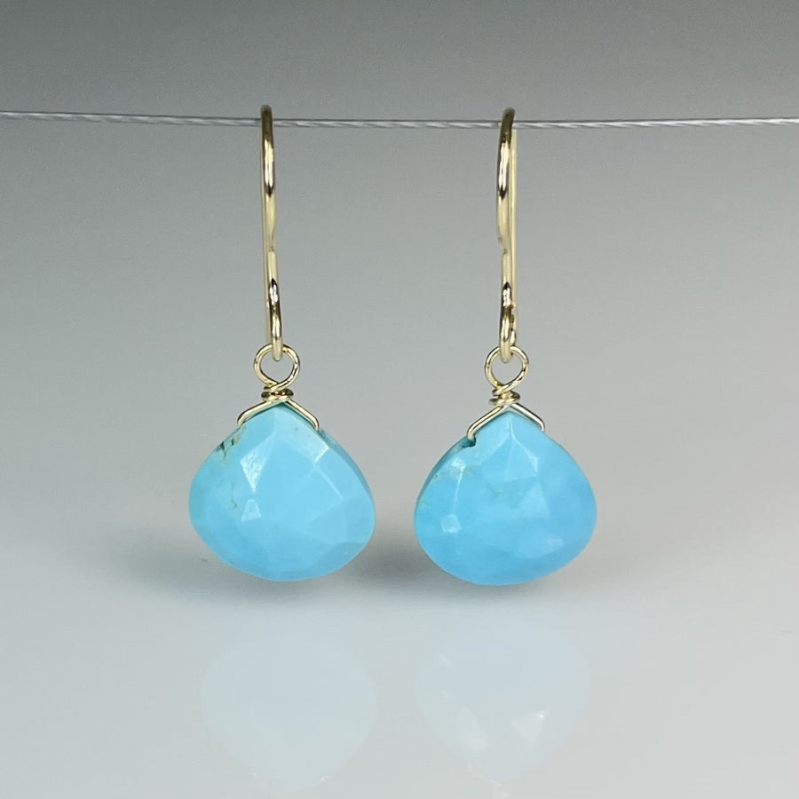 Turquoise Drop Earrings 10x10mm