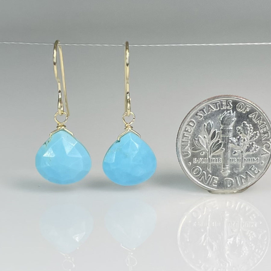 Turquoise Drop Earrings 10x10mm