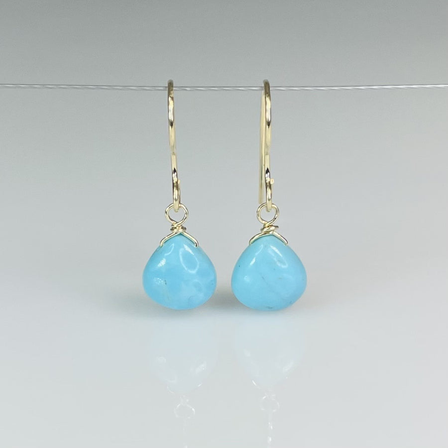 Turquoise Drop Earrings 9mm