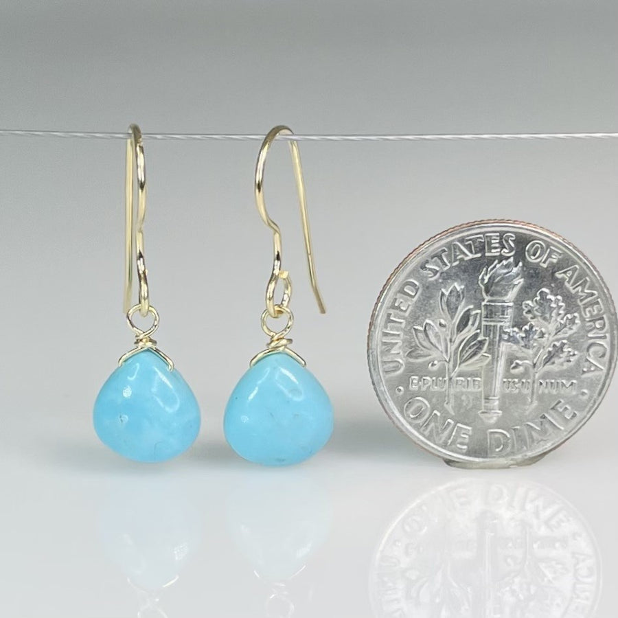 Turquoise Drop Earrings 9mm