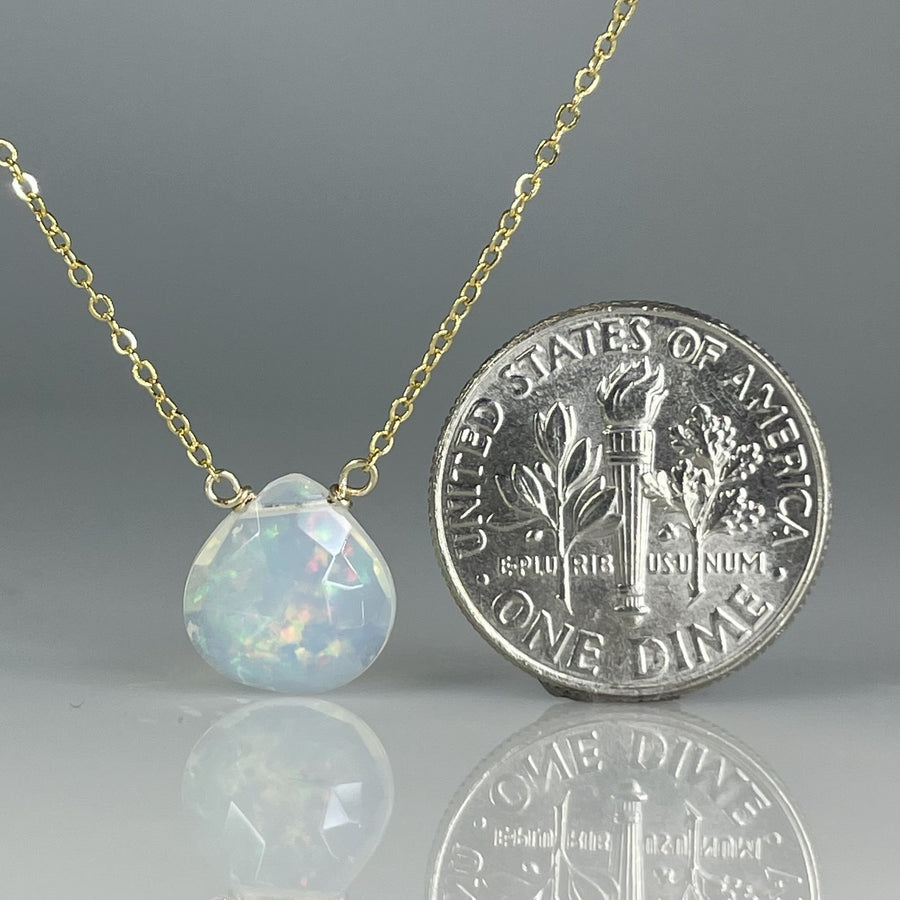Ethiopian Opal Drop Necklace 10mm