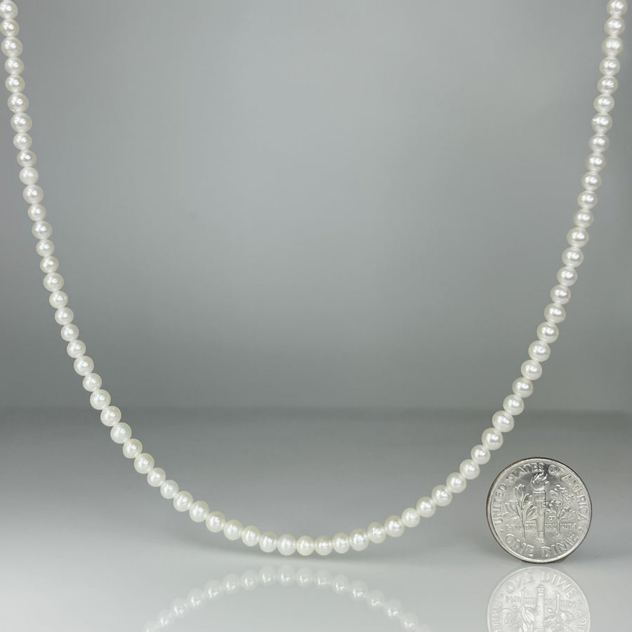 14K Yellow Gold Japanese Akoya Pearl Necklace 3mm – KyleChanDesign