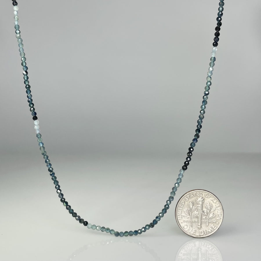 Graduated Blue Sapphire Beaded Necklace