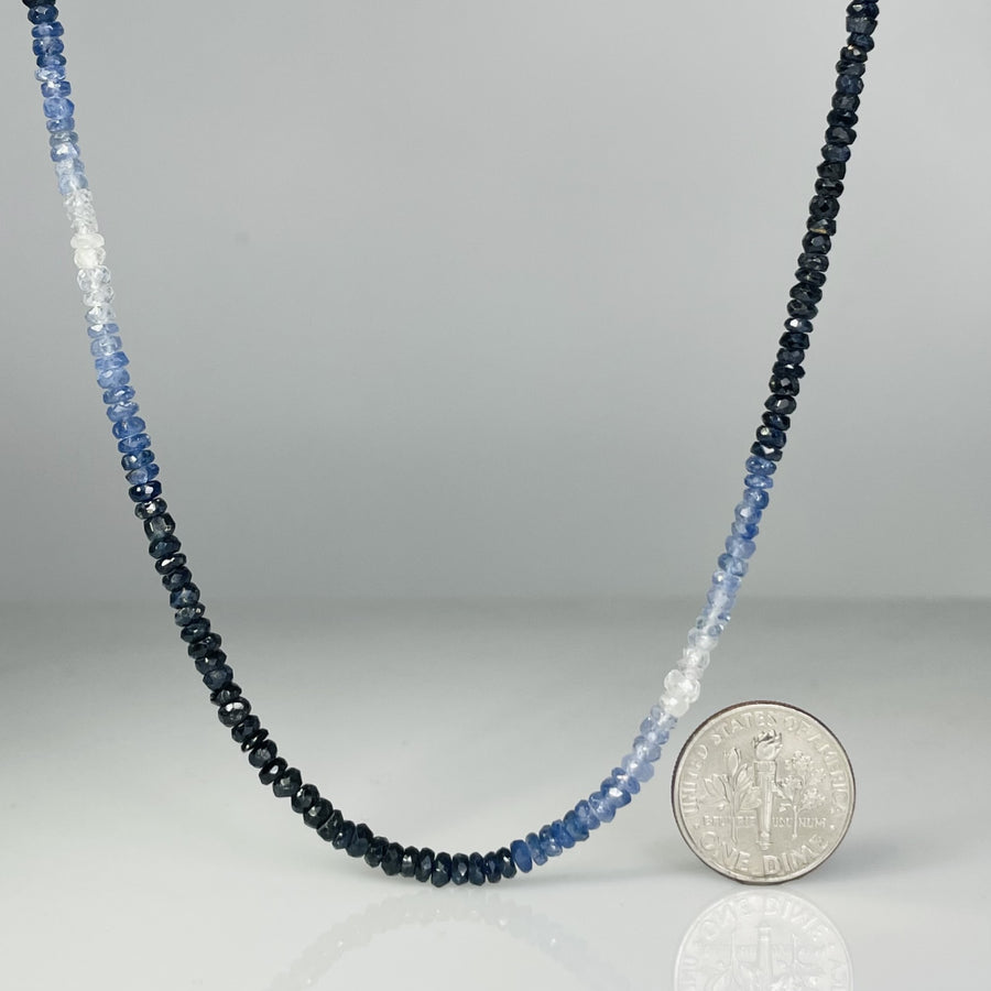 Graduated Blue Sapphire Beaded Necklace