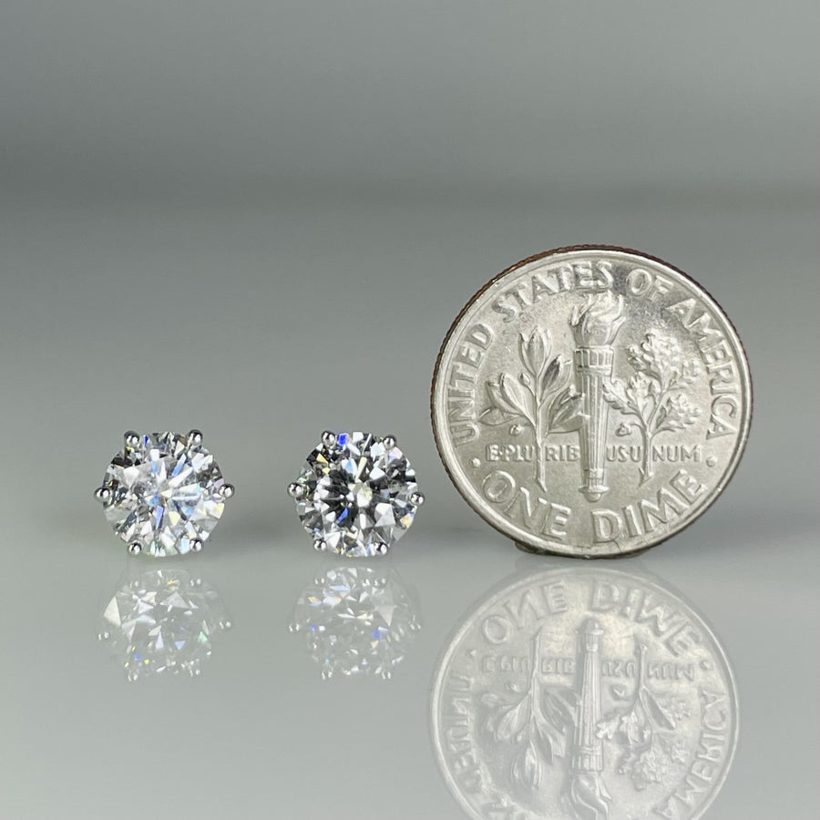 14K White Gold Lab Grown Diamond Studs 2.43ct H/VS2