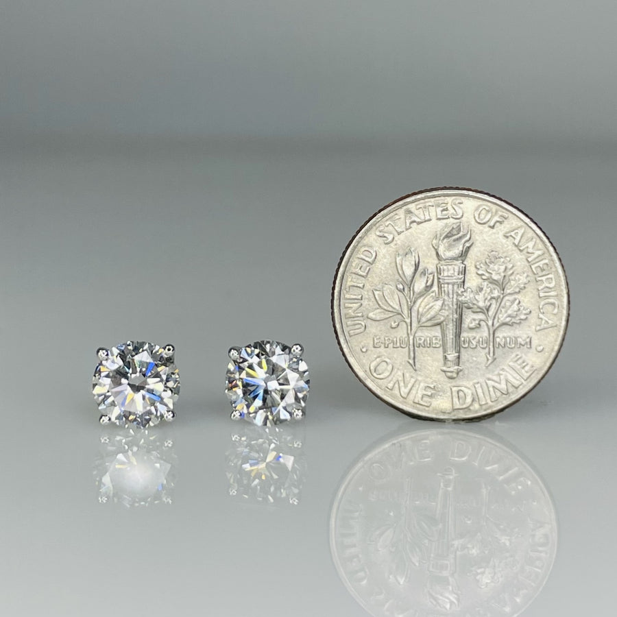 14K White Gold Lab Grown Diamond Studs 2.05ct I/VS2