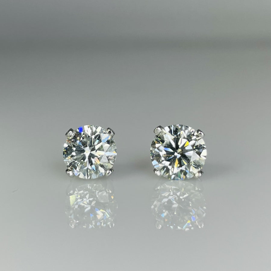 14K White Gold Lab Grown Diamond Studs 4ct I/VS2