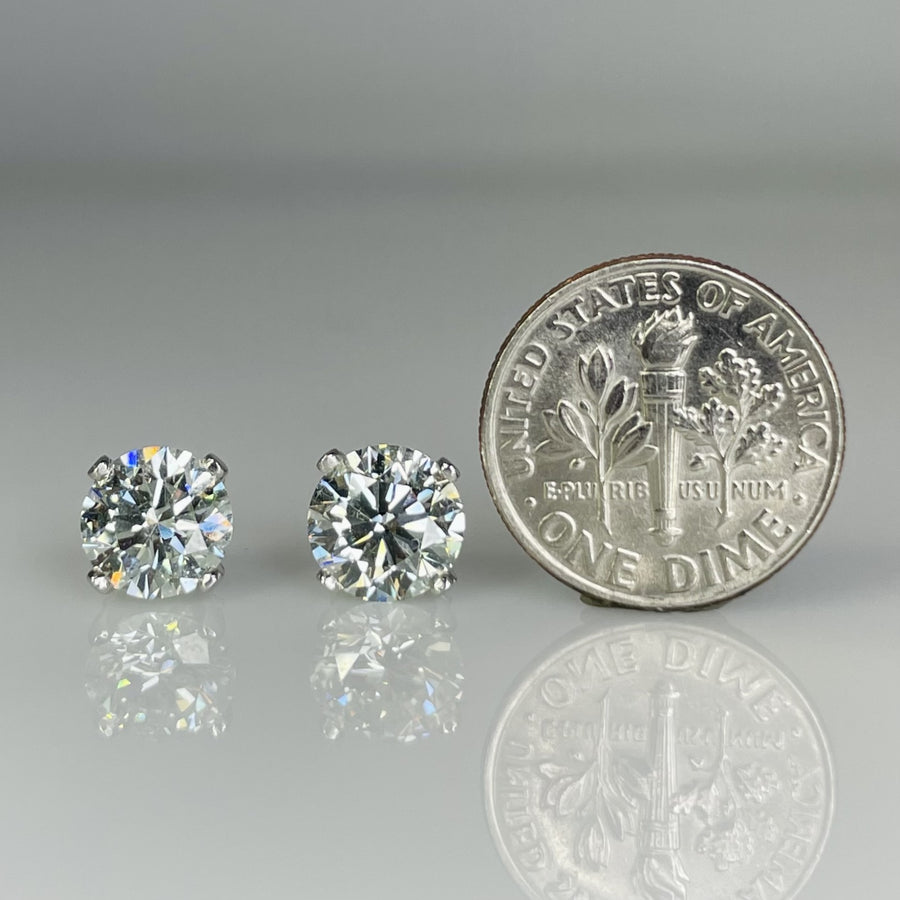 14K White Gold Lab Grown Diamond Studs 4ct I/VS2