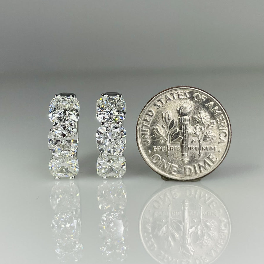 14K White Gold Lab Grown Diamond Huggies 5.70ct G/VS1