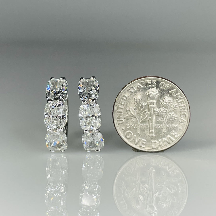 14K White Gold Lab Grown Diamond Huggies 4.50ct G/VS1