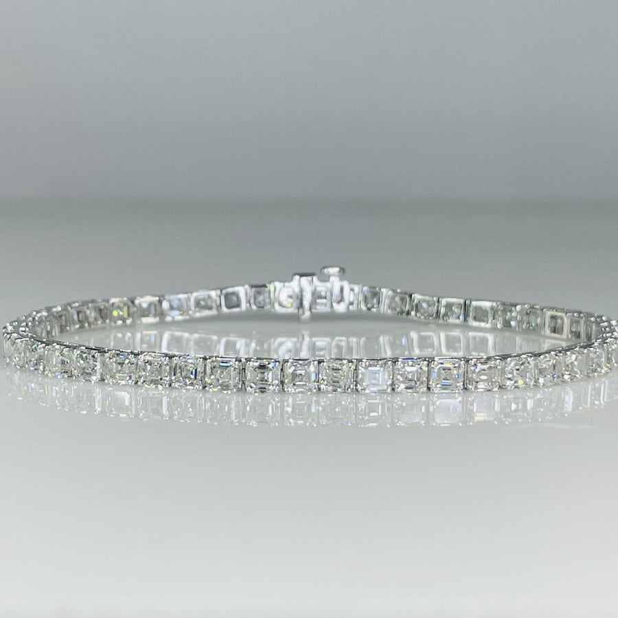 14K White Gold Lab Diamond Tennis Bracelet 11.57ct G/VS