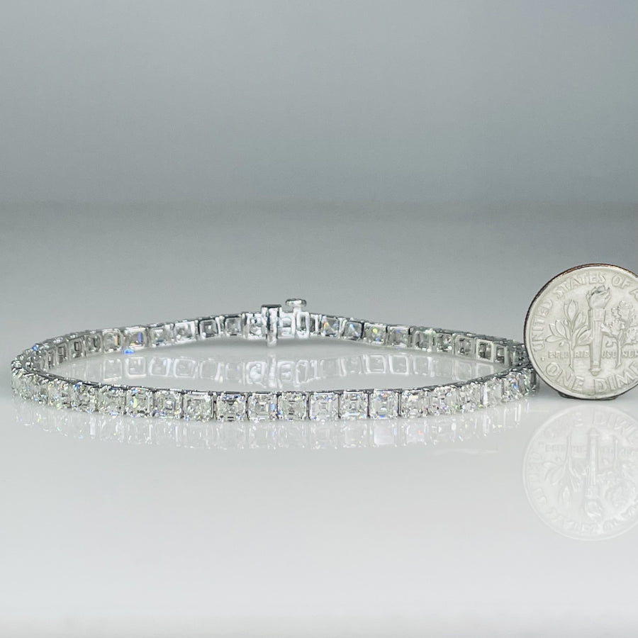 14K White Gold Lab Diamond Tennis Bracelet 11.57ct G/VS