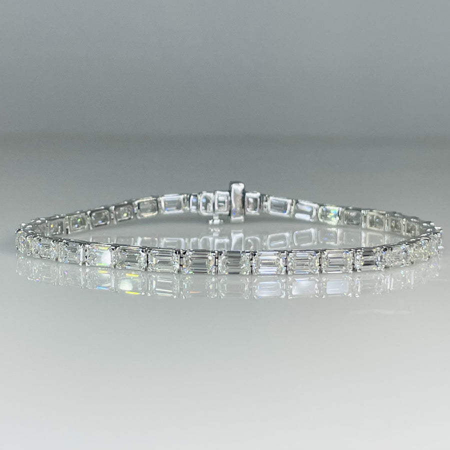 14K White Gold Lab Diamond Tennis Bracelet 10.62ct G/VS