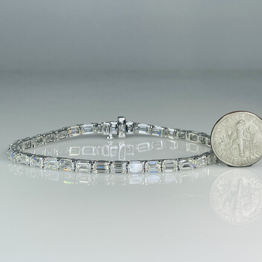 14K White Gold Lab Diamond Tennis Bracelet 10.62ct G/VS