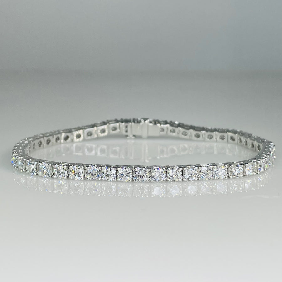 14K White Gold Lab Diamond Tennis Bracelet 6.52ct F/VS