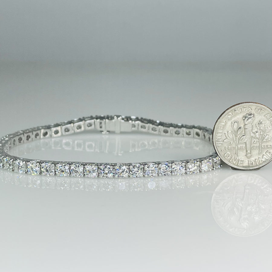 14K White Gold Lab Diamond Tennis Bracelet 6.52ct F/VS