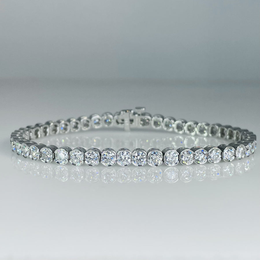 14K White Gold Lab Diamond Tennis Bracelet 6.53ct F/G VS